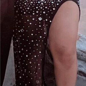 Elegant Black Embellished Dress